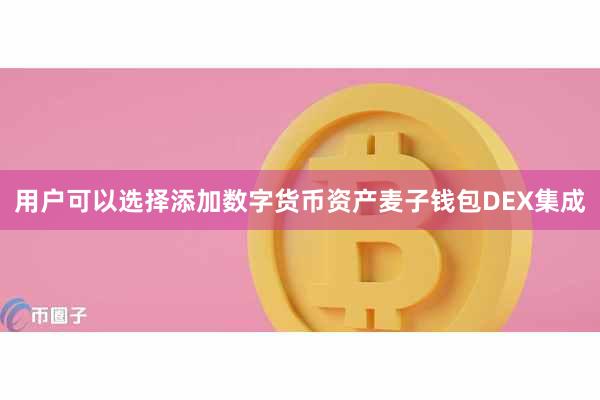 用户可以选择添加数字货币资产麦子钱包DEX集成